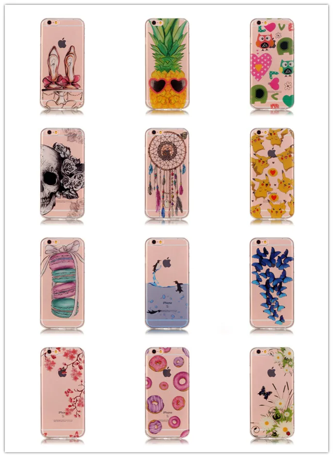 Довольно печатных Прозрачный шаблон Fundas чехол для iPhone 6 S плюс 5 5S SE ТПУ мягкий 7
