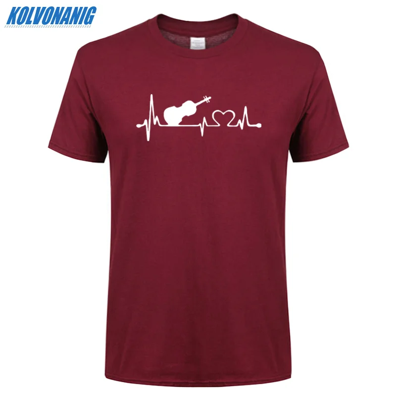 2019 Summer Men's Clothing Brand Violin Heartbeat Funny Print T Shirt Cotton Short Sleeved O-Neck Men Music T-Shirt Plus Size
2019 Summer Men's Clothing Brand Violin Heartbeat Funny Print T Shirt Cotton Short Sleeved O-Neck Men Music T-Shirt Plus Size