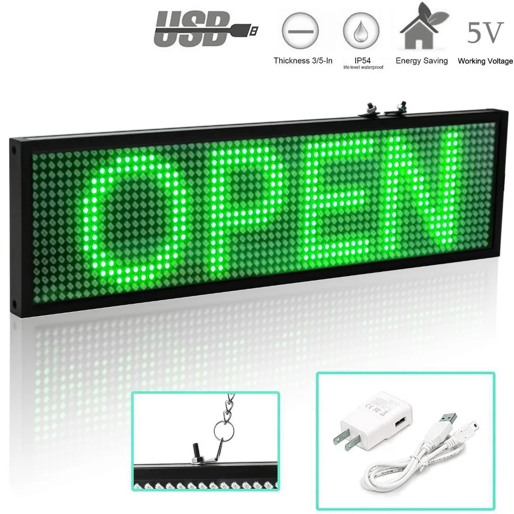 LED Sign Board Display P5 WIFI Led sign Green Light Screen Display Board WiFi / USB Programmable Indoor Use for Advertising
LED Sign Board Display P5 WIFI Led sign Green Light Screen Display Board WiFi / USB Programmable Indoor Use for Advertising