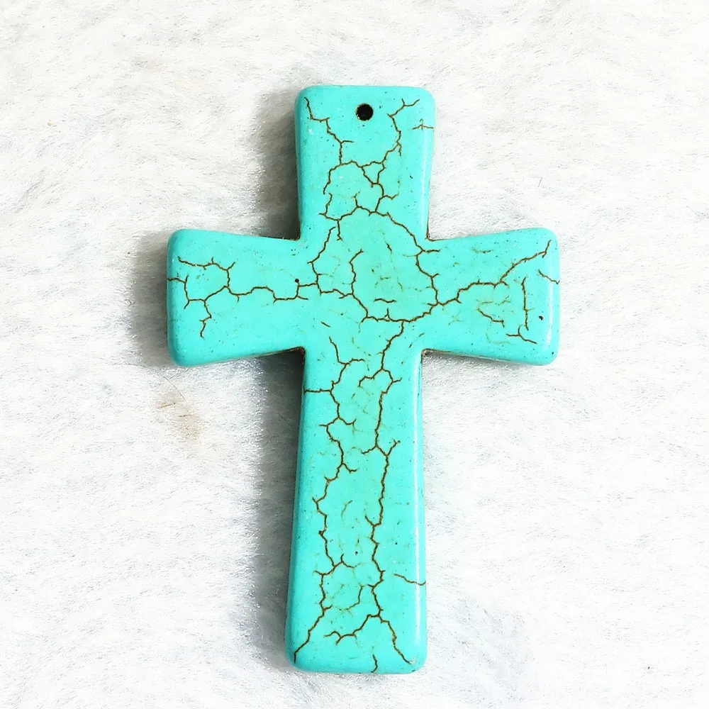 Fashion Charming Blue Calaite Turquoises Stone 57x37mm Vintage Cross Pendant Beads Punk Style Fit Necklace Accessories B320
Fashion Charming Blue Calaite Turquoises Stone 57x37mm Vintage Cross Pendant Beads Punk Style Fit Necklace Accessories B320