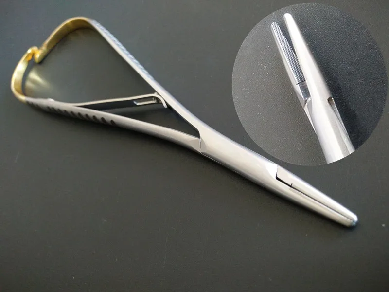 Dental Orthodontic Mathieu Needle Holder 14cm,Extra Fine Beak with T/C insert and golden handle Instrument Tool
Dental Orthodontic Mathieu Needle Holder 14cm,Extra Fine Beak with T/C insert and golden handle Instrument Tool