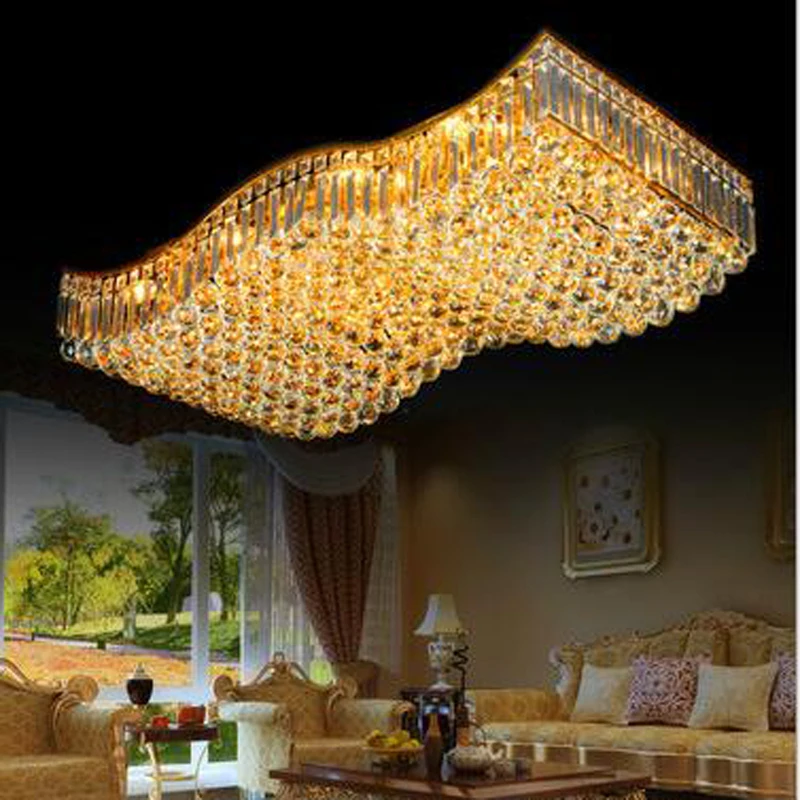 Rectangular living room lamp modern LED crystal ceiling lamp bedroom lamp creative fashion home lighting led lighting fixture
