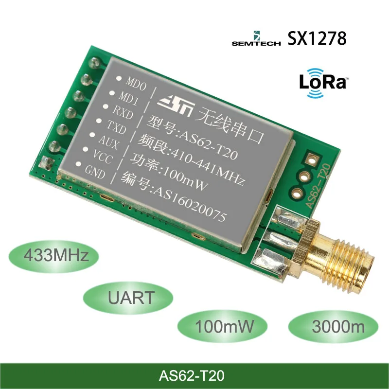 433 МГц SX1278/SX1276 LORA беспроводные модули FEC 100 МВт 3000-метровый дальномер UART беспроводной последовательный порт Модуль Приемопередатчика
433 МГц SX1278/SX1276 LORA беспроводные модули FEC 100 МВт 3000-метровый дальномер UART беспроводной последовательный порт Модуль Приемопередатчика