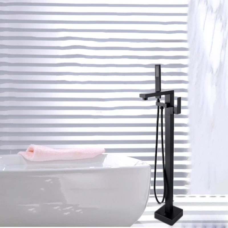 Bathtub Faucet Brass Bathtub Mixer Tap With Handheld Shower Floor Standing Style Black/Chrome Bathroom Bath Shower Faucet Set
Bathtub Faucet Brass Bathtub Mixer Tap With Handheld Shower Floor Standing Style Black/Chrome Bathroom Bath Shower Faucet Set