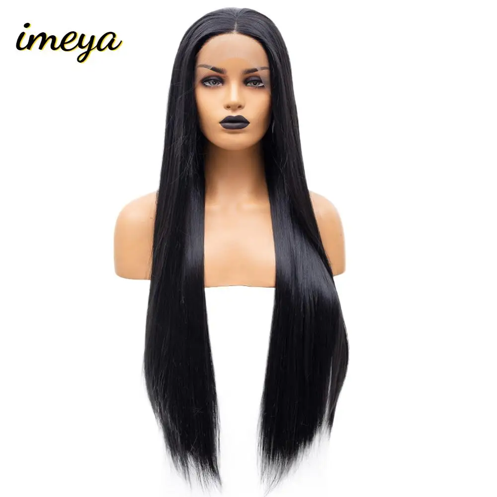Imeya Synthetic Lace Front Wig For Women Black Color Silky Strsight Long Wigs High Temperature Glueless Cosplay Wigs
Imeya Synthetic Lace Front Wig For Women Black Color Silky Strsight Long Wigs High Temperature Glueless Cosplay Wigs