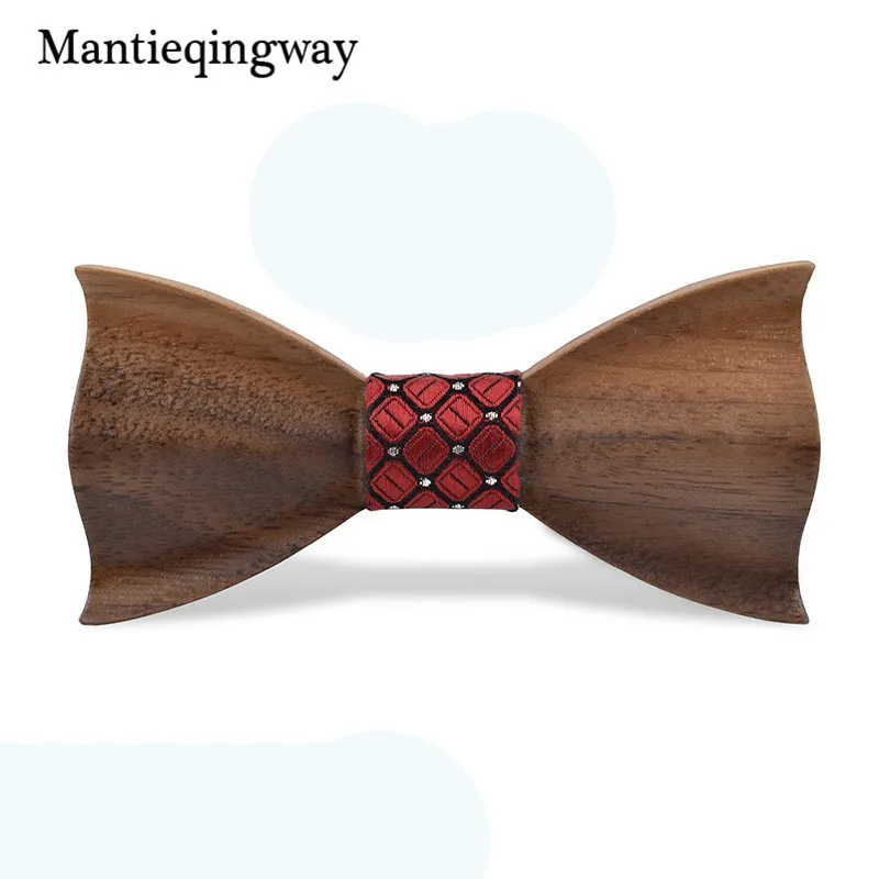 Mantieqingway Детские деловые свадебные костюмы деревянная бабочка галстук твердая