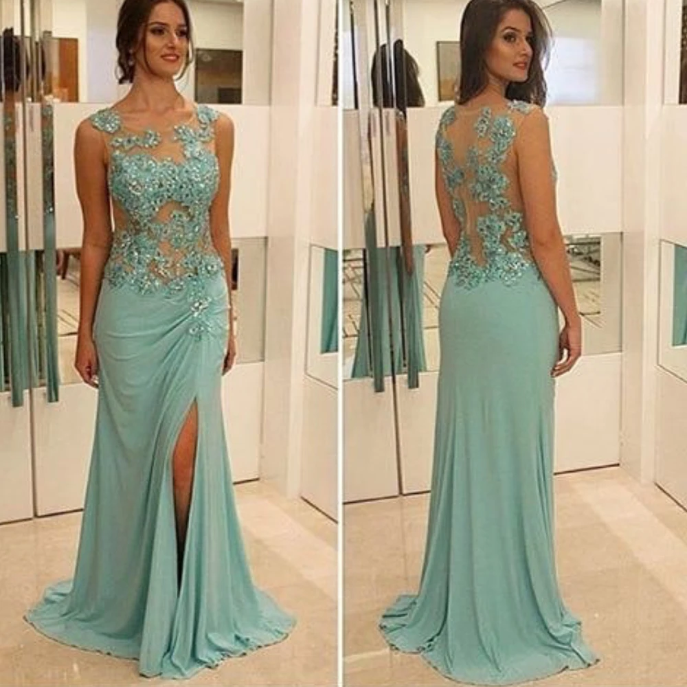 green prom dresses 2020 side slit chiffon sexy evening dresses crew neckline lace appliques beading beaded evening gowns
green prom dresses 2020 side slit chiffon sexy evening dresses crew neckline lace appliques beading beaded evening gowns