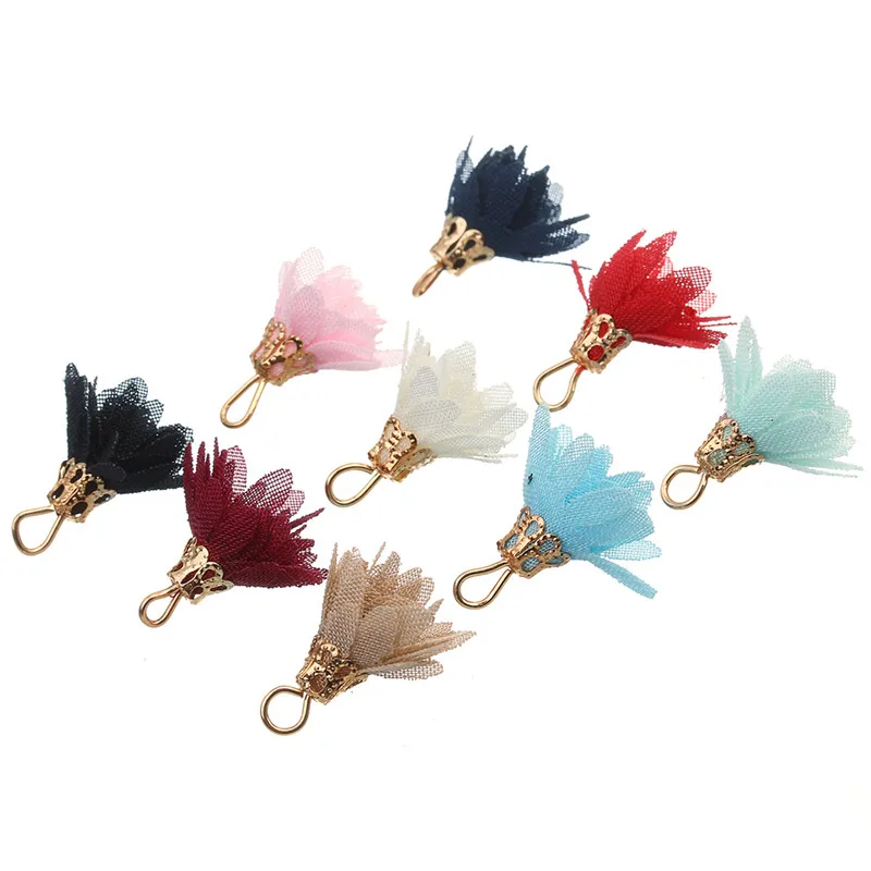 XINYAO 20pcs 20mm Chiffon Flower Earrings Charms Pendants Gold Color Caps Tassels For DIY Handmade Phone Keychain Jewelry Making
XINYAO 20pcs 20mm Chiffon Flower Earrings Charms Pendants Gold Color Caps Tassels For DIY Handmade Phone Keychain Jewelry Making