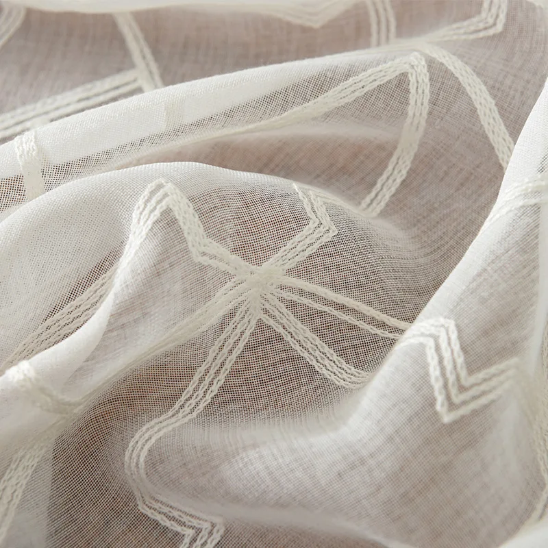 White Embroidered Geometric Voile Curtains for Living Room the Bedroom Sheer Curtain Tulle Window Kitchen Fabric Drapes
White Embroidered Geometric Voile Curtains for Living Room the Bedroom Sheer Curtain Tulle Window Kitchen Fabric Drapes