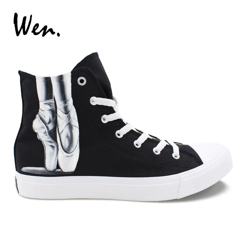 Wen Ballet Dancer Hand Painted Shoes Canvas Black High Top Vulcanize Shoes Girls Boys Espadrilles Flat Rubber Sole Sneakers
Wen Ballet Dancer Hand Painted Shoes Canvas Black High Top Vulcanize Shoes Girls Boys Espadrilles Flat Rubber Sole Sneakers
