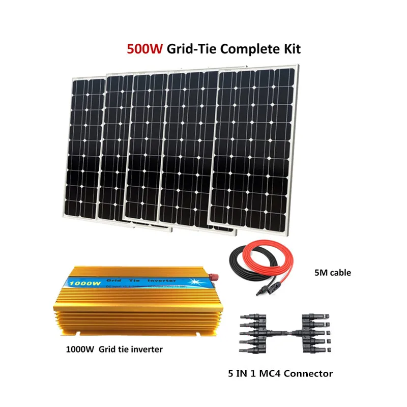 500w solar panel system for home mono solar celular 500w solar panel Grid tie System with 1000W Grid tie inverter
500w solar panel system for home mono solar celular 500w solar panel Grid tie System with 1000W Grid tie inverter