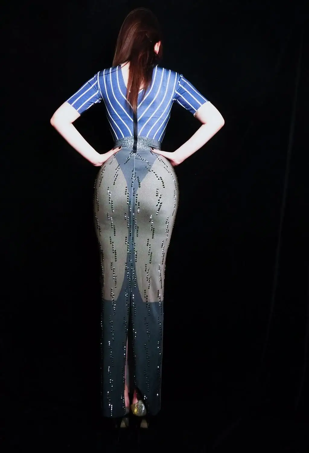 high elastic Diamonds Sexy Women Show costume Elegant Celebrity Nightclub Dress
high elastic Diamonds Sexy Women Show costume Elegant Celebrity Nightclub Dress
