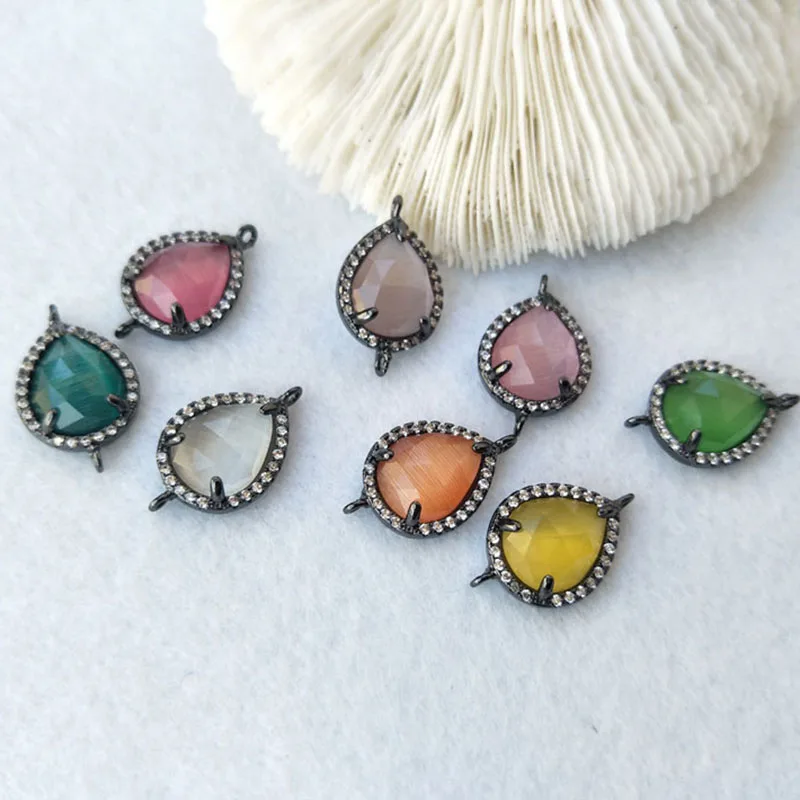 10pcs Mixed Color Cat Eye Stone opal Faceted water-drop Connector beads For Making DIY Bracelet necklace Jewelry finding CT254
10pcs Mixed Color Cat Eye Stone opal Faceted water-drop Connector beads For Making DIY Bracelet necklace Jewelry finding CT254