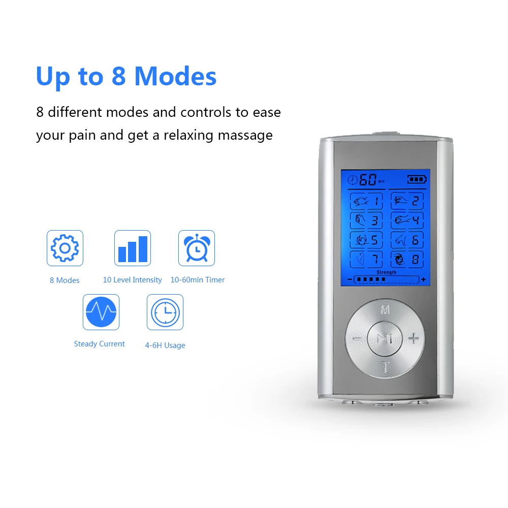 8 Modes Massager For Body Muscle Stimulator Therapy Fitness Slimming TENS Back Massager Promote Blood Circulation Health Care
8 Modes Massager For Body Muscle Stimulator Therapy Fitness Slimming TENS Back Massager Promote Blood Circulation Health Care