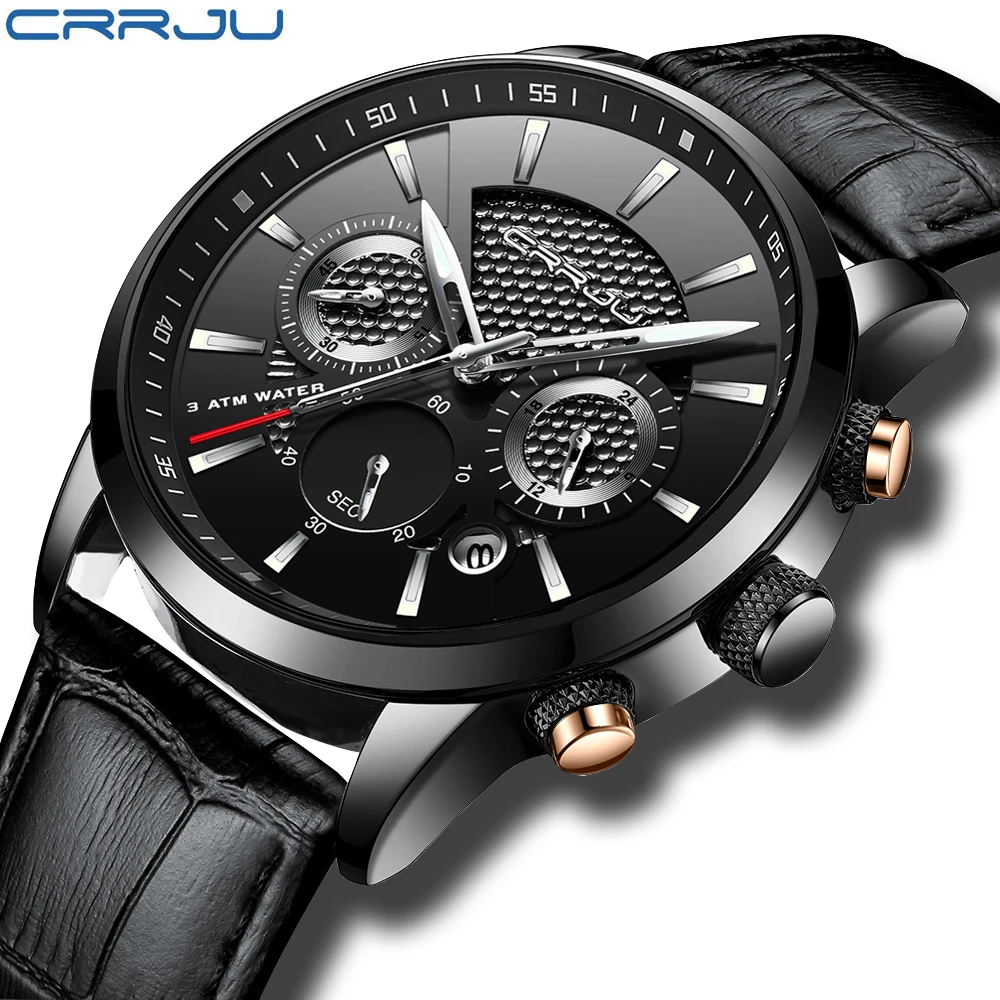 Top Luxury Brand CRRJU Hot Sale Men Watch Fashion Multi-function Chronograph Leather Strap Wristwatch Classic 24 Hour Display
Top Luxury Brand CRRJU Hot Sale Men Watch Fashion Multi-function Chronograph Leather Strap Wristwatch Classic 24 Hour Display
