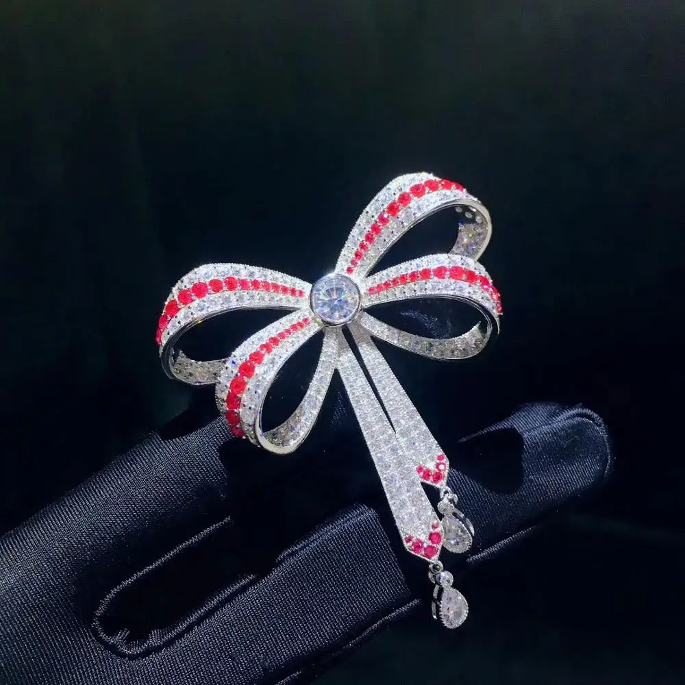 925 sterling silver with cubic zircon bowknot brooch pins fine women jewelry free shipping
925 sterling silver with cubic zircon bowknot brooch pins fine women jewelry free shipping