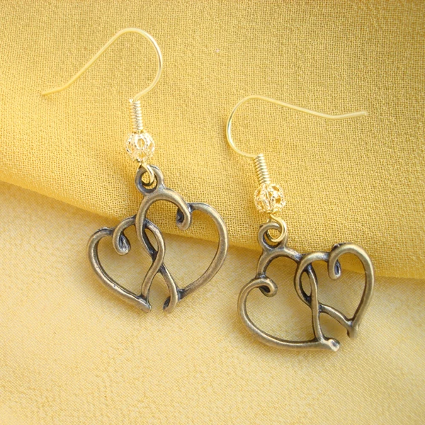 RED SNAKE Newest Vintage Retro Style Jewelry Gunmetal Two Hearts Earrings Cooper Dangle Earring for Women EB0053
RED SNAKE Newest Vintage Retro Style Jewelry Gunmetal Two Hearts Earrings Cooper Dangle Earring for Women EB0053