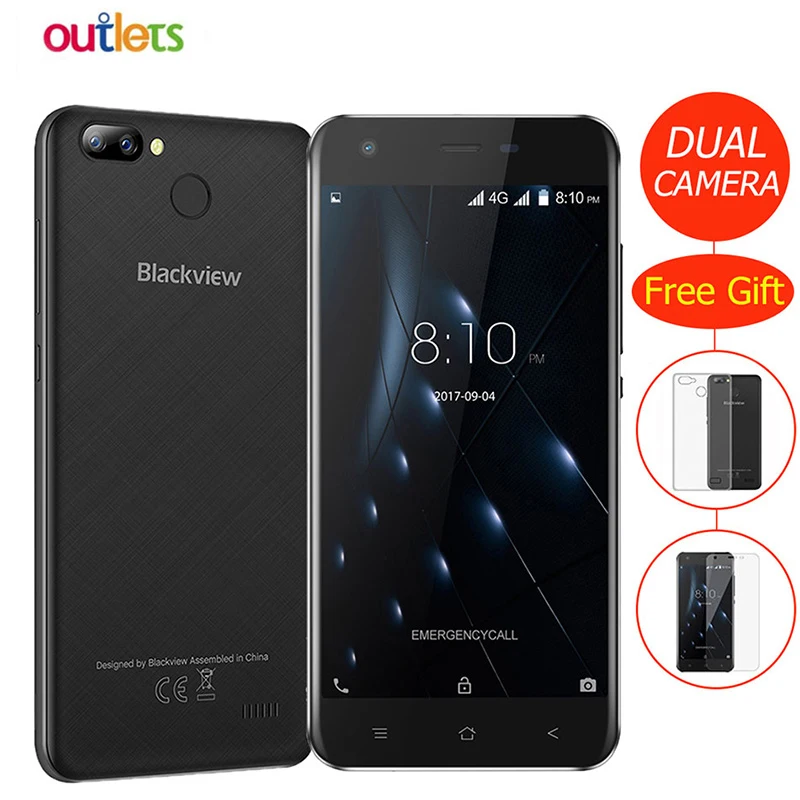 Смартфон Blackview A7 Pro 4g LTE Android 7 0 MT6737 четырехъядерный 5 дюймов 2 Гб ОЗУ 16 ПЗУ двойная