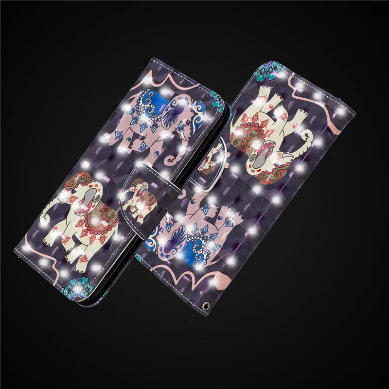 3D Flamingos Elephant Butterfly PU leather Case for Xiaomi Pocophone F1 Flip Wallet Cover Redmi 6 Pro Note 5 with Card Slots | Мобильные