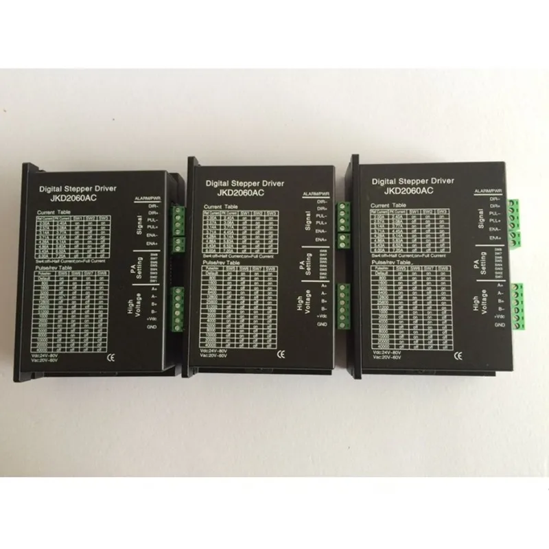 3pcs/ lot , 2 phase stepper motor driver/digital controller JKD2060 peak 7.2A 256 microstep 24V-80VDC
3pcs/ lot , 2 phase stepper motor driver/digital controller JKD2060 peak 7.2A 256 microstep 24V-80VDC