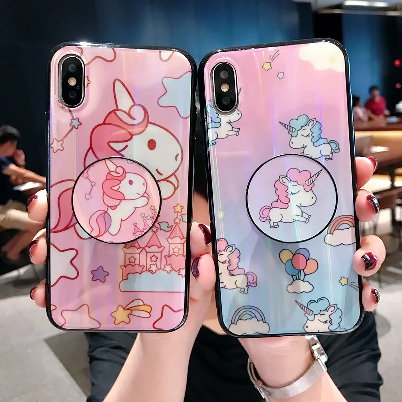Силиконовый чехол Febidea в виде единорога для iPhone 6 6S plus 7 8 Plus X XR XS MAX|Бамперы| |