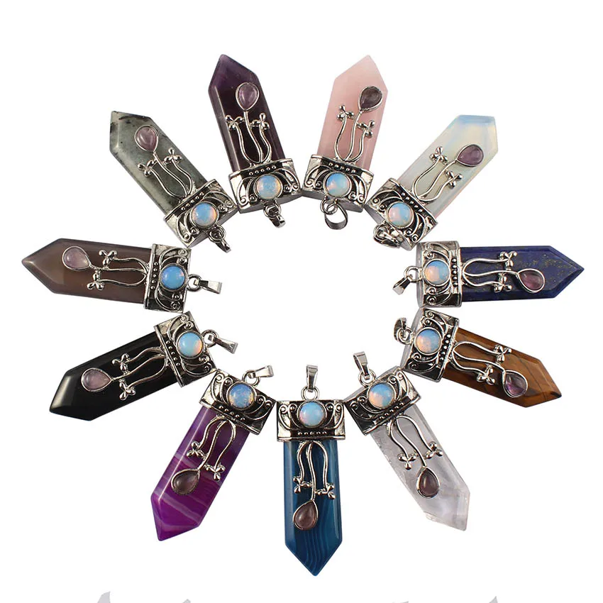 100-Unique 10 Pcs Silver Plated Amethysts Rose Pink Quartz Sword Shaped With Flower Pendant Labradorite Stone Jewelry
100-Unique 10 Pcs Silver Plated Amethysts Rose Pink Quartz Sword Shaped With Flower Pendant Labradorite Stone Jewelry