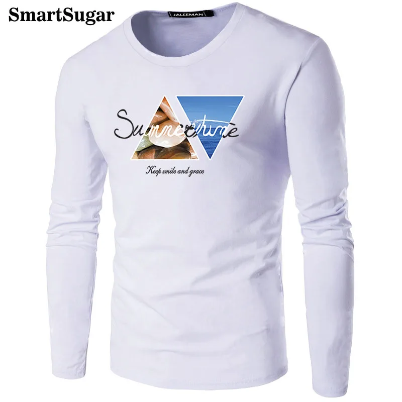 Smartsugar осень больших размеров Повседневное Мода o образным вырезом хлопок белая