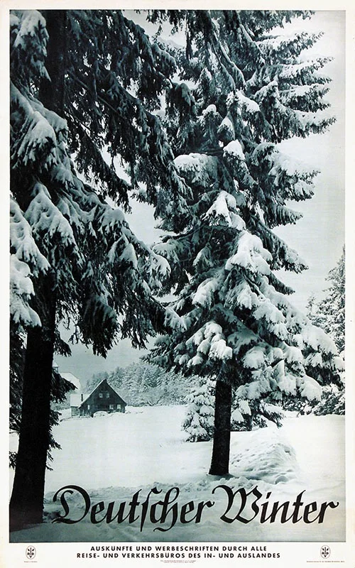 Немецкие туристические плакаты Deutscher Winter1930 Классическая Настенная Наклейка на