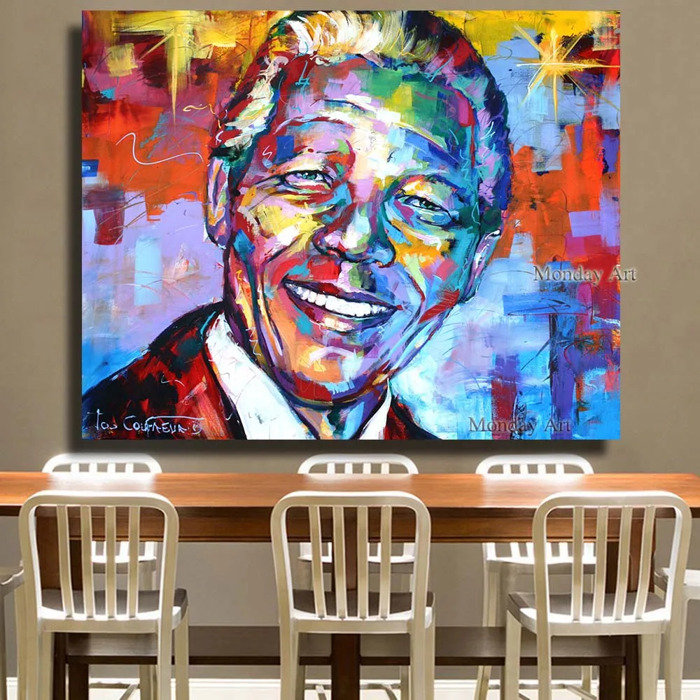 handpainted Nelson Mandela Portrait Acrylic Oil Painting on Canvas wall Art picture for Living Room Home Decoration No Framed
handpainted Nelson Mandela Portrait Acrylic Oil Painting on Canvas wall Art picture for Living Room Home Decoration No Framed