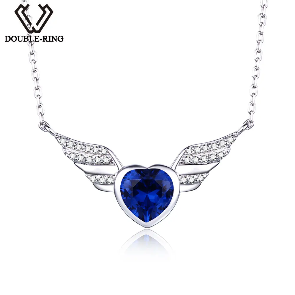 DOUBLE-R Real 925 Sterling Silver Heart Created Sapphire Necklaces fine wedding Jewelry Necklaces & Pendants for women
DOUBLE-R Real 925 Sterling Silver Heart Created Sapphire Necklaces fine wedding Jewelry Necklaces & Pendants for women
