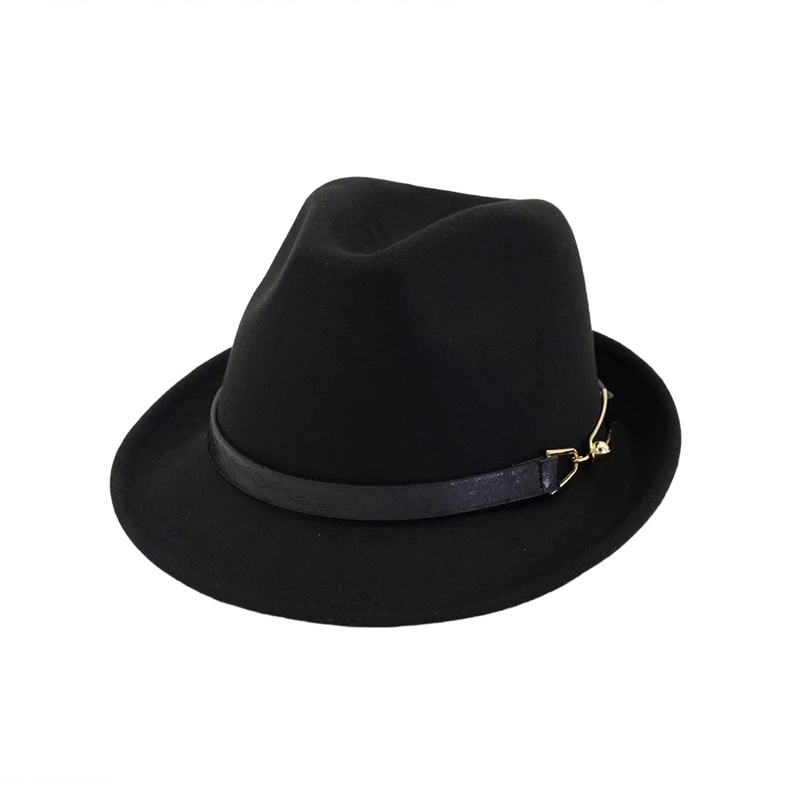 Europe Style Woolen Trilby Hat Felt Panama Fedora Jazz Hat with Black Belt Metal Buckle Men Women Cap Unisex Bowler Hat GH-463
Europe Style Woolen Trilby Hat Felt Panama Fedora Jazz Hat with Black Belt Metal Buckle Men Women Cap Unisex Bowler Hat GH-463