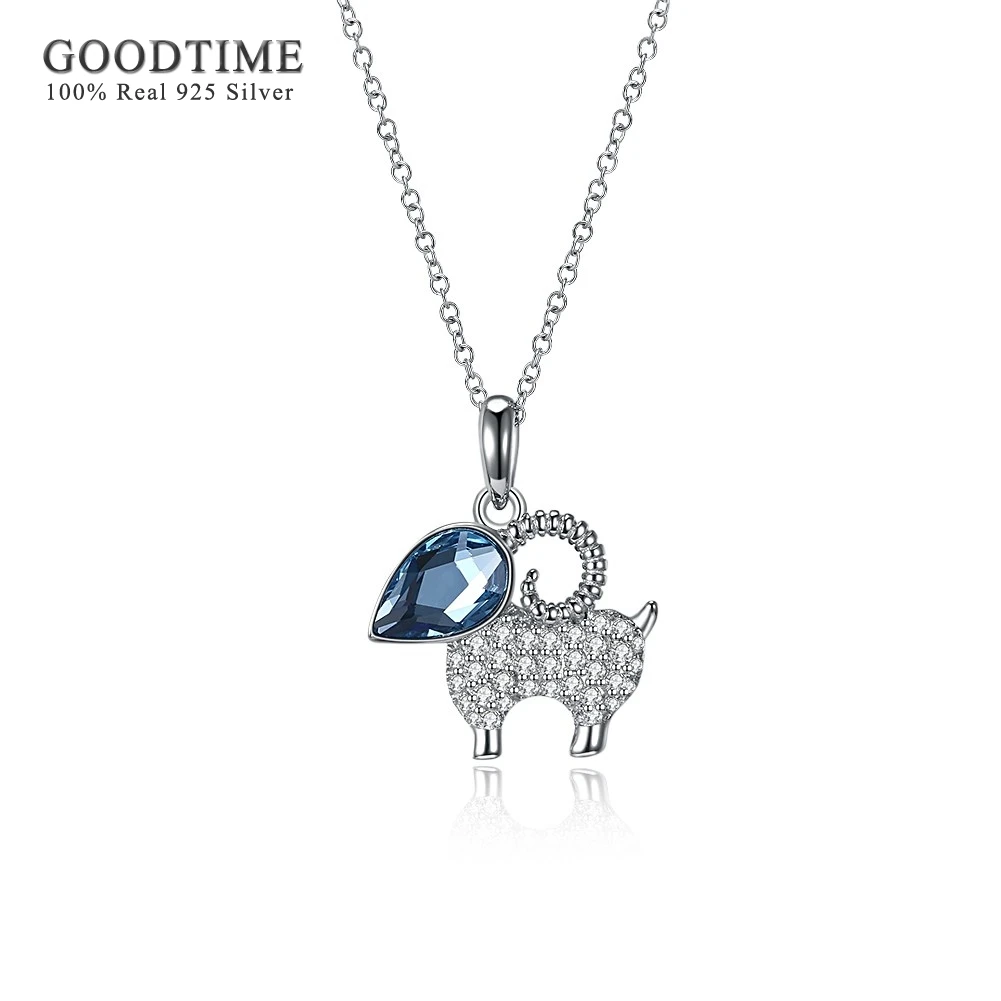 Necklace Lovely Women Necklaces 925 Sterling Silver Sheep Lamb Blue Crystal Pendant Necklaces Jewelry Cute kids Gifts
Necklace Lovely Women Necklaces 925 Sterling Silver Sheep Lamb Blue Crystal Pendant Necklaces Jewelry Cute kids Gifts