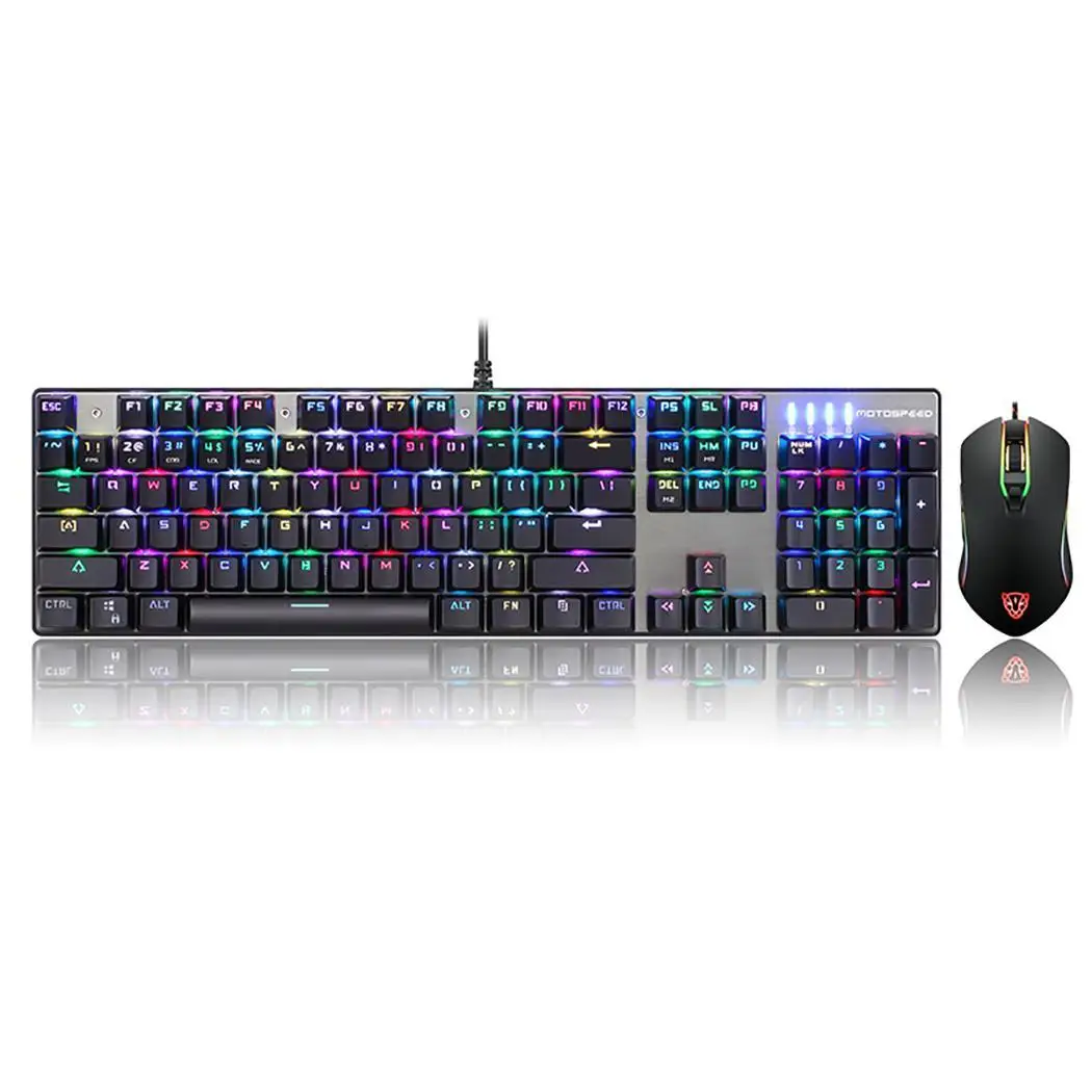 MOTOSPEED CK888 механическая клавиатура игровая мышь набор RGB оптическая подсветка 2400