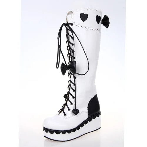 Steampunk Lolita Girls Wedge Heels Russian Boots Women Shoes Bowknots Winter Lace-Up White Leather Boots Princess Platform Boots
Steampunk Lolita Girls Wedge Heels Russian Boots Women Shoes Bowknots Winter Lace-Up White Leather Boots Princess Platform Boots