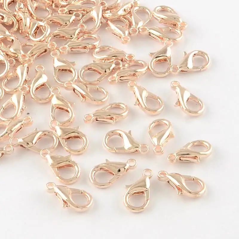 1000pcs Rose Gold Alloy Lobster Claw Clasps for Jewelry Making DIY 10x6x3.5mm, Hole: 1mm; 16x8x3.5mm, Hole: 2mm
1000pcs Rose Gold Alloy Lobster Claw Clasps for Jewelry Making DIY 10x6x3.5mm, Hole: 1mm; 16x8x3.5mm, Hole: 2mm