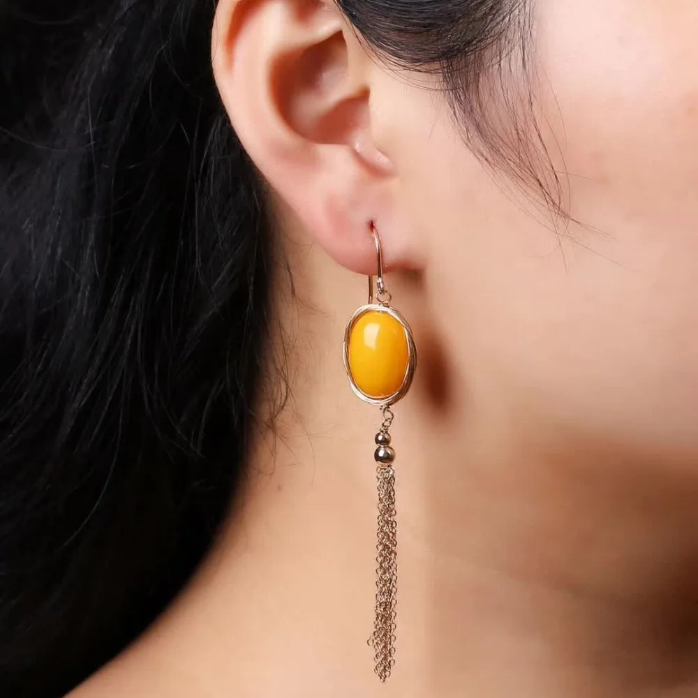 fine jewelry factory wholesale SGARIT brand fashion 14k gold wrap natural yellow amber gemstone tassel earring hand made jewelry
fine jewelry factory wholesale SGARIT brand fashion 14k gold wrap natural yellow amber gemstone tassel earring hand made jewelry