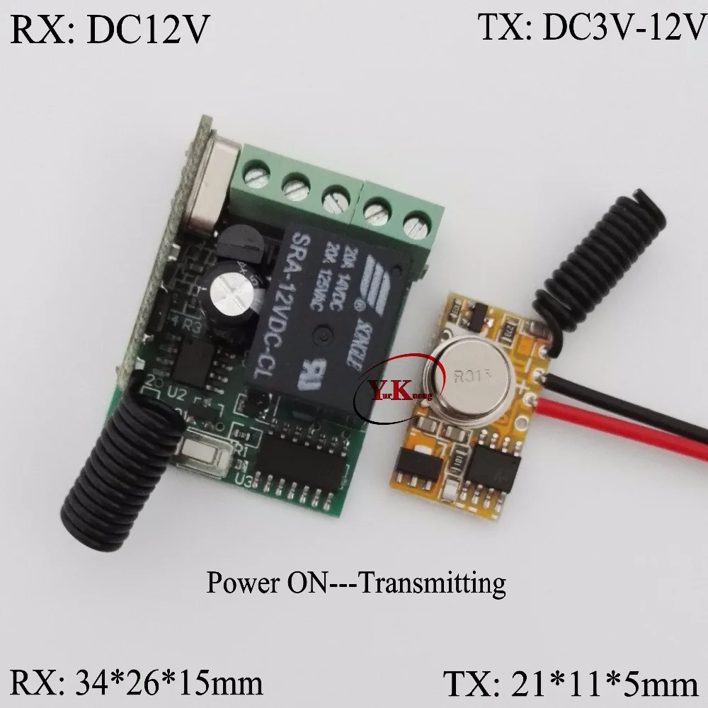 DC12V 10A Mini Receiver Remote Controller + EV1527 Micro Transmitter PCB Power ON Transmitting Signal 315/433 No need Press TX
DC12V 10A Mini Receiver Remote Controller + EV1527 Micro Transmitter PCB Power ON Transmitting Signal 315/433 No need Press TX