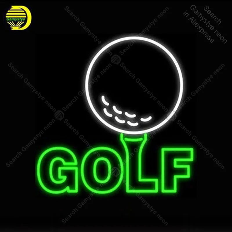 Star neon Lamps Golf with Ball Metal Frame Neon Sign Handicraft Store Glass Tube Fruit shop Accesaries light Decor Room | Лампы и
