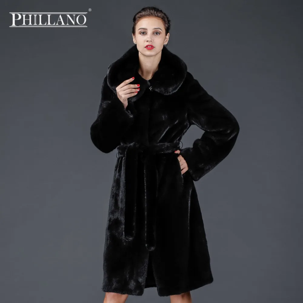 PHILLANO 2016 Шубы Из Натурального Меха Норки Скандинавия Дания Мех Зимнее Пальто С