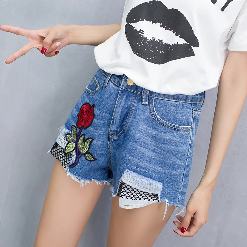 Club Denim Short 2021 Summer Sexy Rose Style Women Mesh Ripped Shorts Embroidery Mid Waist Casual Denim Short Pants
Club Denim Short 2021 Summer Sexy Rose Style Women Mesh Ripped Shorts Embroidery Mid Waist Casual Denim Short Pants
