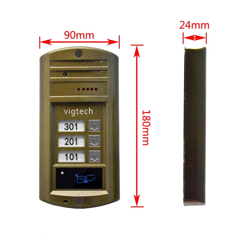 Vigtech 7'' wired color video door phone with 3 monitors home intercom doorbell system for multi apartment villa RFID Camera
Vigtech 7'' wired color video door phone with 3 monitors home intercom doorbell system for multi apartment villa RFID Camera