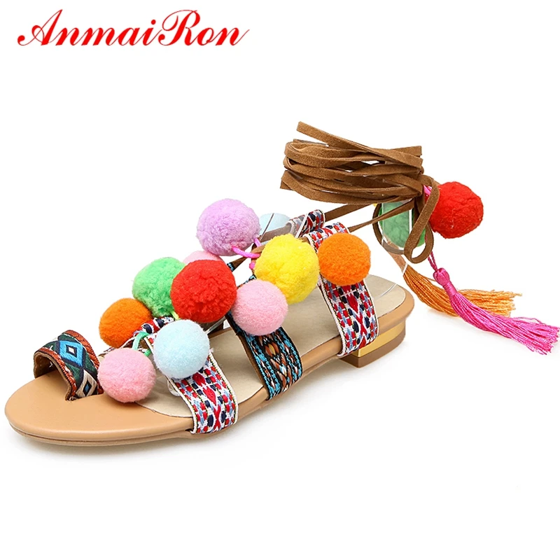 ANMAIRON Cow Suede Ankle Strap Casual Women Sandals Fashion Mixed Colors Lace-Up Shoes Women Bis Size 34-43 LY882
ANMAIRON Cow Suede Ankle Strap Casual Women Sandals Fashion Mixed Colors Lace-Up Shoes Women Bis Size 34-43 LY882