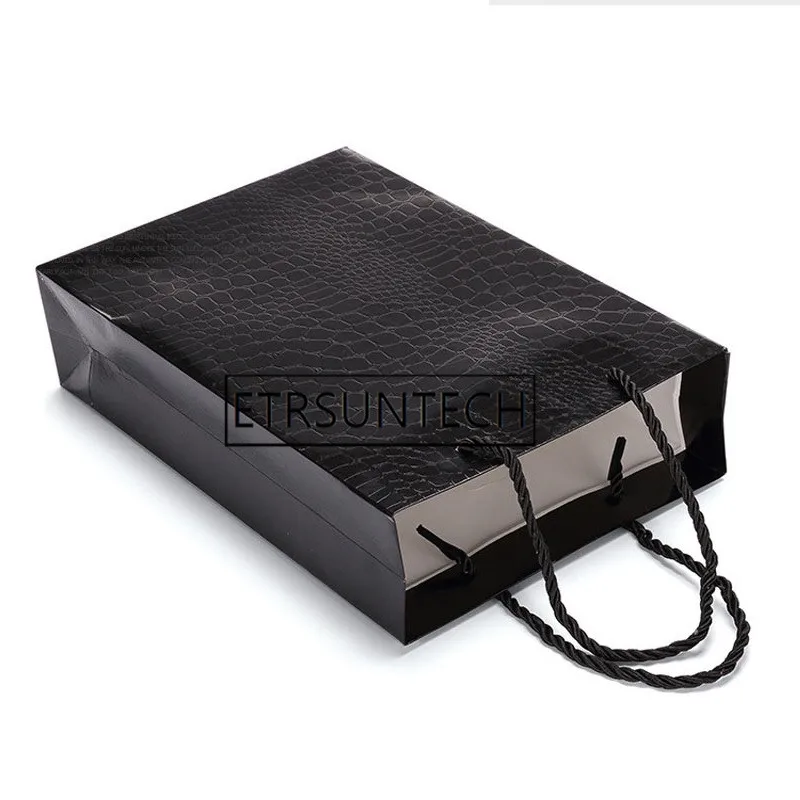 100pcs Creative Black Crocodile Pattern Paper Gift Bag Jewelry Cosmetic Clothing Packaging Pouch With Handle
100pcs Creative Black Crocodile Pattern Paper Gift Bag Jewelry Cosmetic Clothing Packaging Pouch With Handle