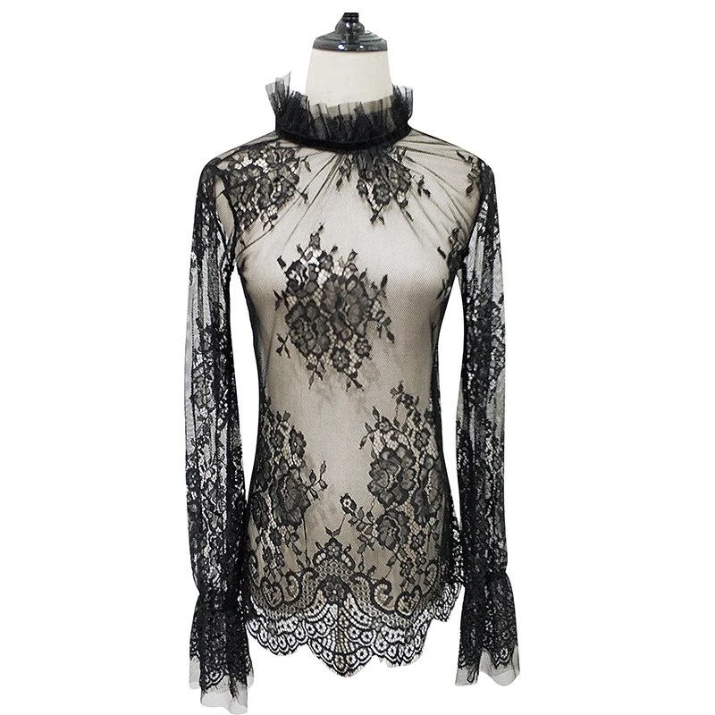 Женская одежда, Сексуальная кружевная Цветочная Тонкая ажурная Прозрачная женская блузка со стоячим Расклешенным рукавом, НОВАЯ шикарная ...
Женская одежда, Сексуальная кружевная Цветочная Тонкая ажурная Прозрачная женская блузка со стоячим Расклешенным рукавом, НОВАЯ шикарная ...