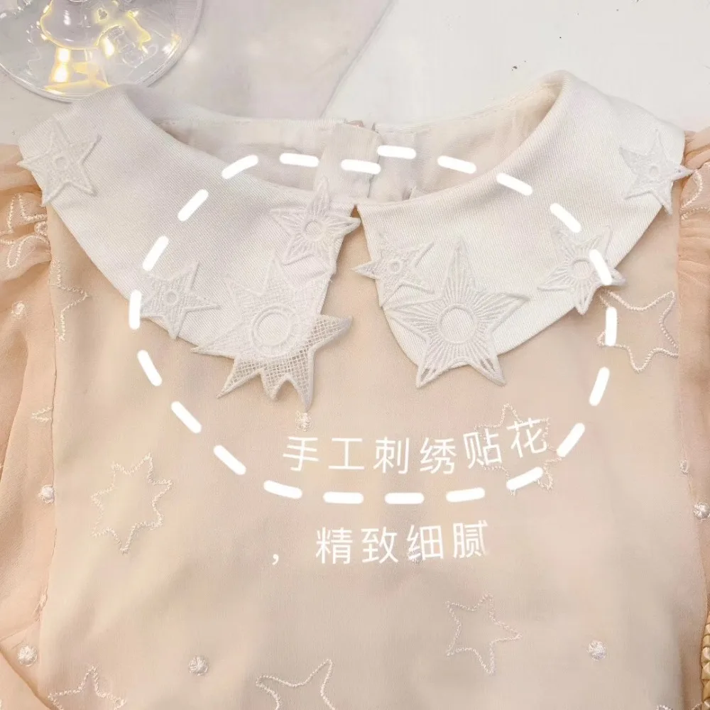 Summer Dress For Girls 2-8T lovely Soft chiffon high quality Star pattern embroidered dress sweet kids clothes 2019 new design
Summer Dress For Girls 2-8T lovely Soft chiffon high quality Star pattern embroidered dress sweet kids clothes 2019 new design