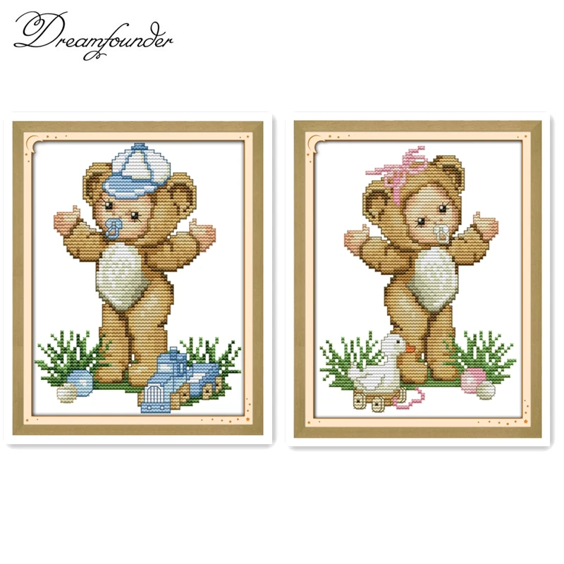 The lovely baby bear cross stitch kit aida 14ct 11ct count printed canvas stitches embroidery DIY handmade needlework
The lovely baby bear cross stitch kit aida 14ct 11ct count printed canvas stitches embroidery DIY handmade needlework