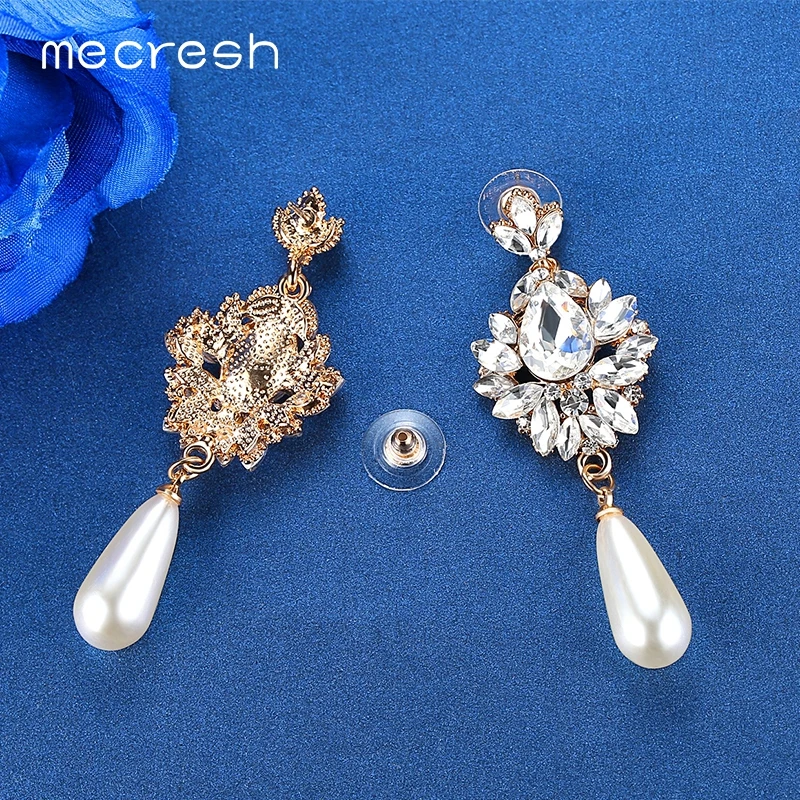 Mecresh Elegant Simulated Pearl Bridal Drop Earrings for Women Flower Crystal Hanging Brincos 2018 Wedding Jewelry MEH1022
Mecresh Elegant Simulated Pearl Bridal Drop Earrings for Women Flower Crystal Hanging Brincos 2018 Wedding Jewelry MEH1022