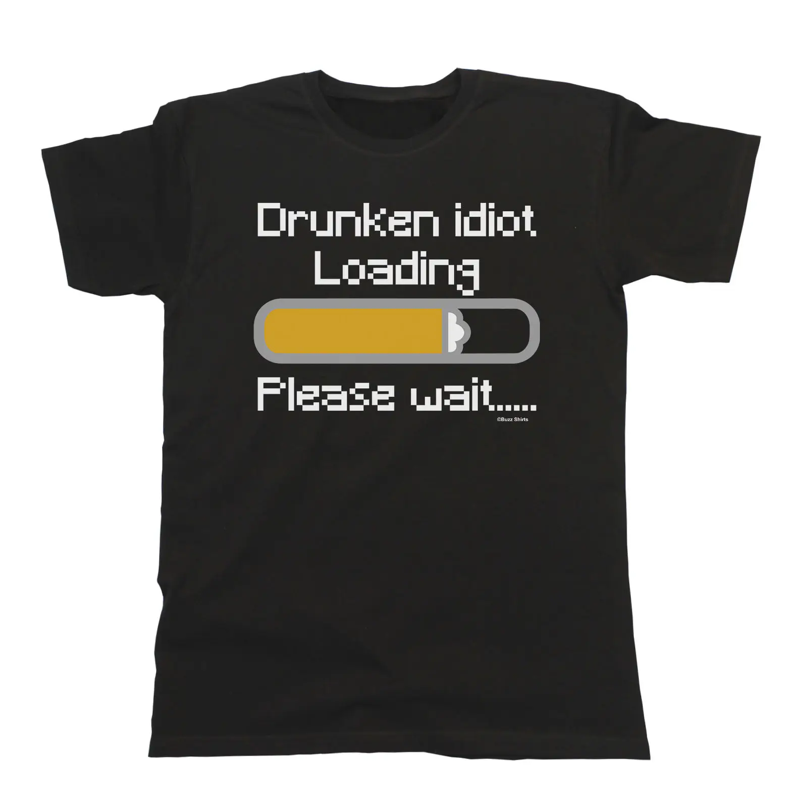 Drunken Idiot Loading пожалуйста подождите футболку для мужчин женщин унисекс подходит