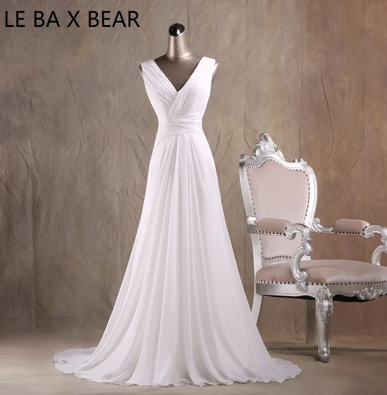 LE BA X BEAR/большие размеры шифоновые свадебные платья Robe de Mariage аппликация со