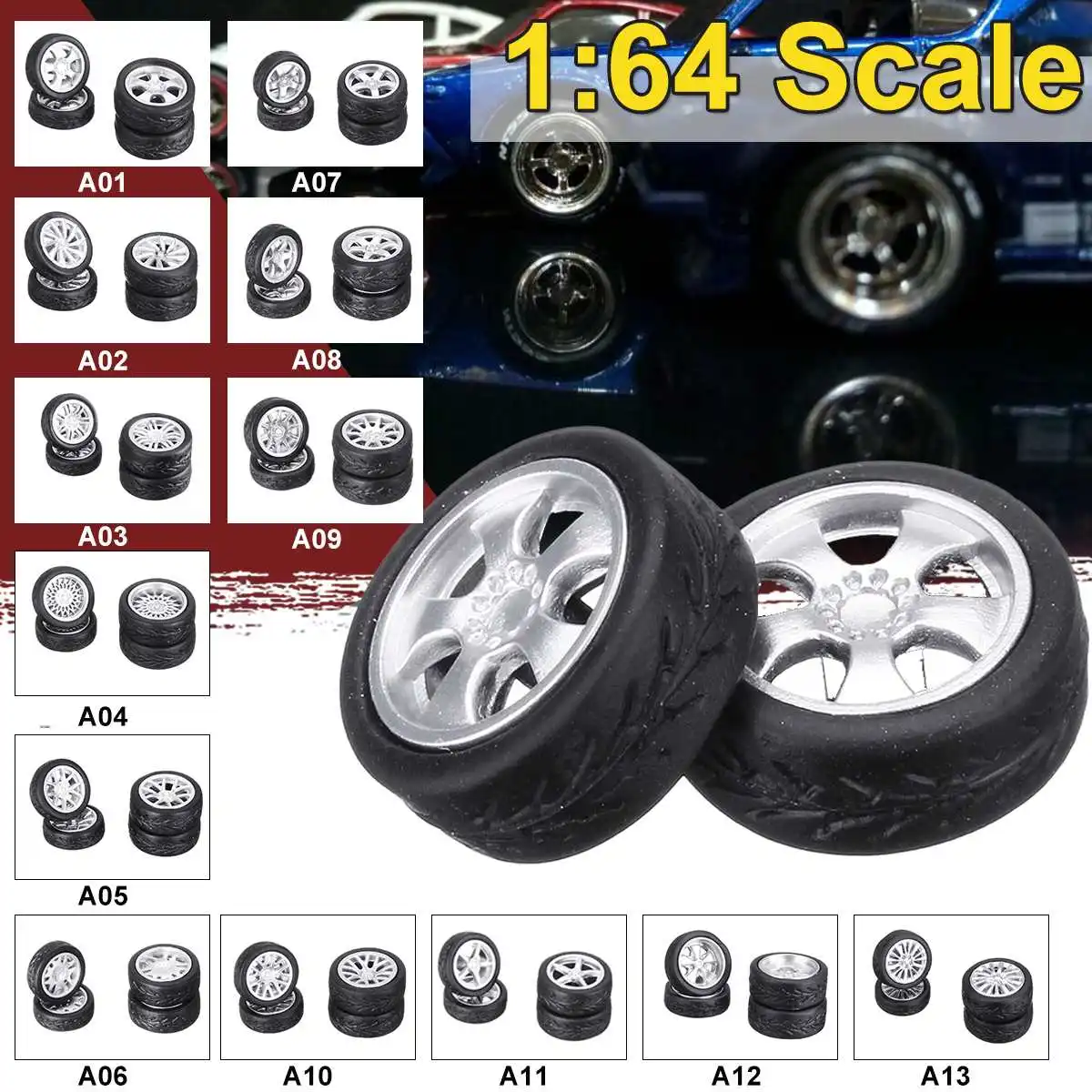 4 Pcs/set 1:64 Model Modified Tire Diecasts Alloy Wheel Tire Rubber Toy Vehicles Model Car Accessories 2 Size Tire
4 Pcs/set 1:64 Model Modified Tire Diecasts Alloy Wheel Tire Rubber Toy Vehicles Model Car Accessories 2 Size Tire